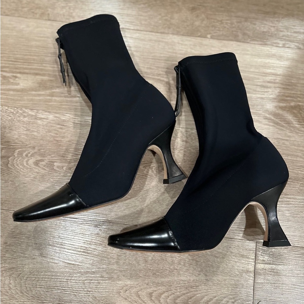 Miista Olga neoprene and leather ankle boots Size 38